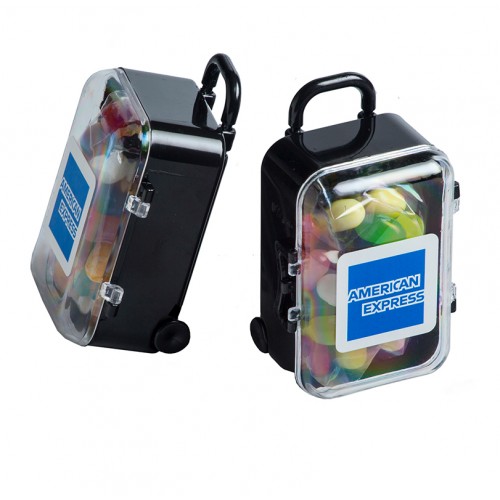 Acrylic Carry-on Case packed with promotional Jelly Belly Jelly Beans 50g